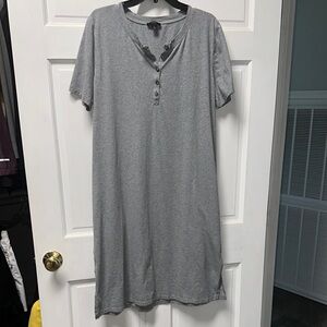 J. Crew Gray Buttoned Midi Dress Casual
